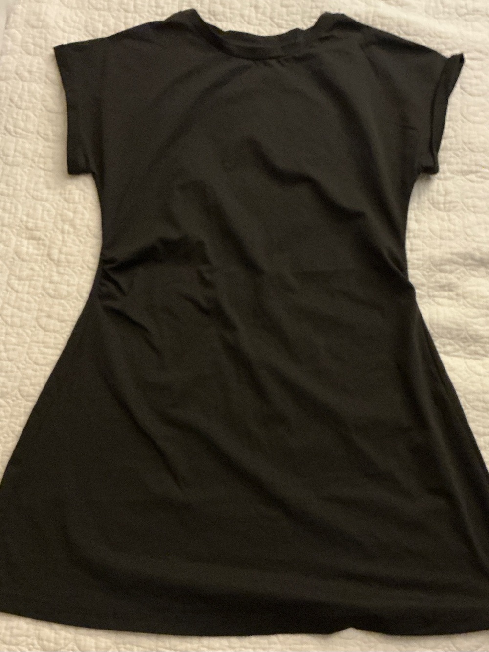 Black Polyester midi dress